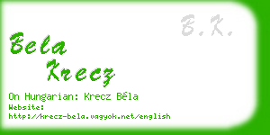 bela krecz business card